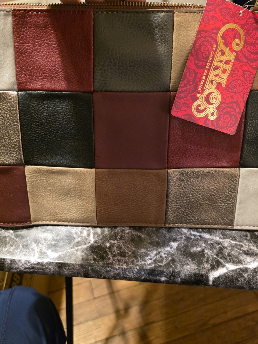 Carlos by Carlos Santana Multi-Brown Patchwork Leather Toiletry Bag